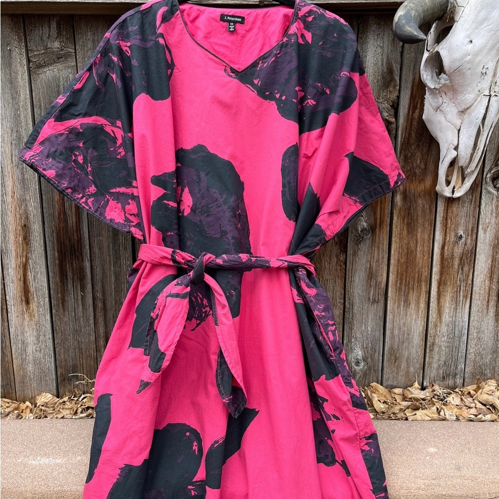 Beautiful 90s vintage pink floral kaftan by J Peterman! - Picture 3 of 7